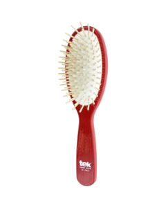 Big oval brush in lacquered red