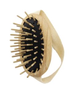 Scalp massage brush with wooden pins