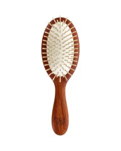 MP oval brush in red wood with baseball pins