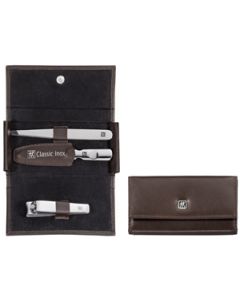 Classic Leather Case Brown 3 pcs